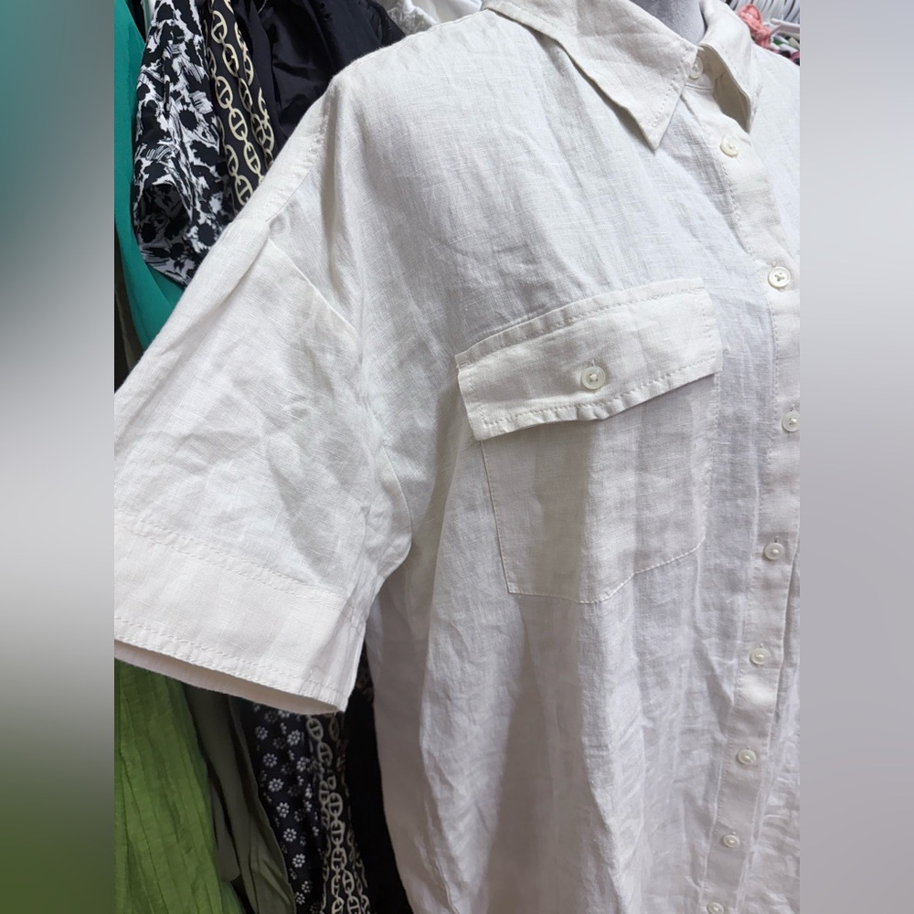 NWT Jcrew Utility shirt-dress in linen color natural - Picture 4 of 7